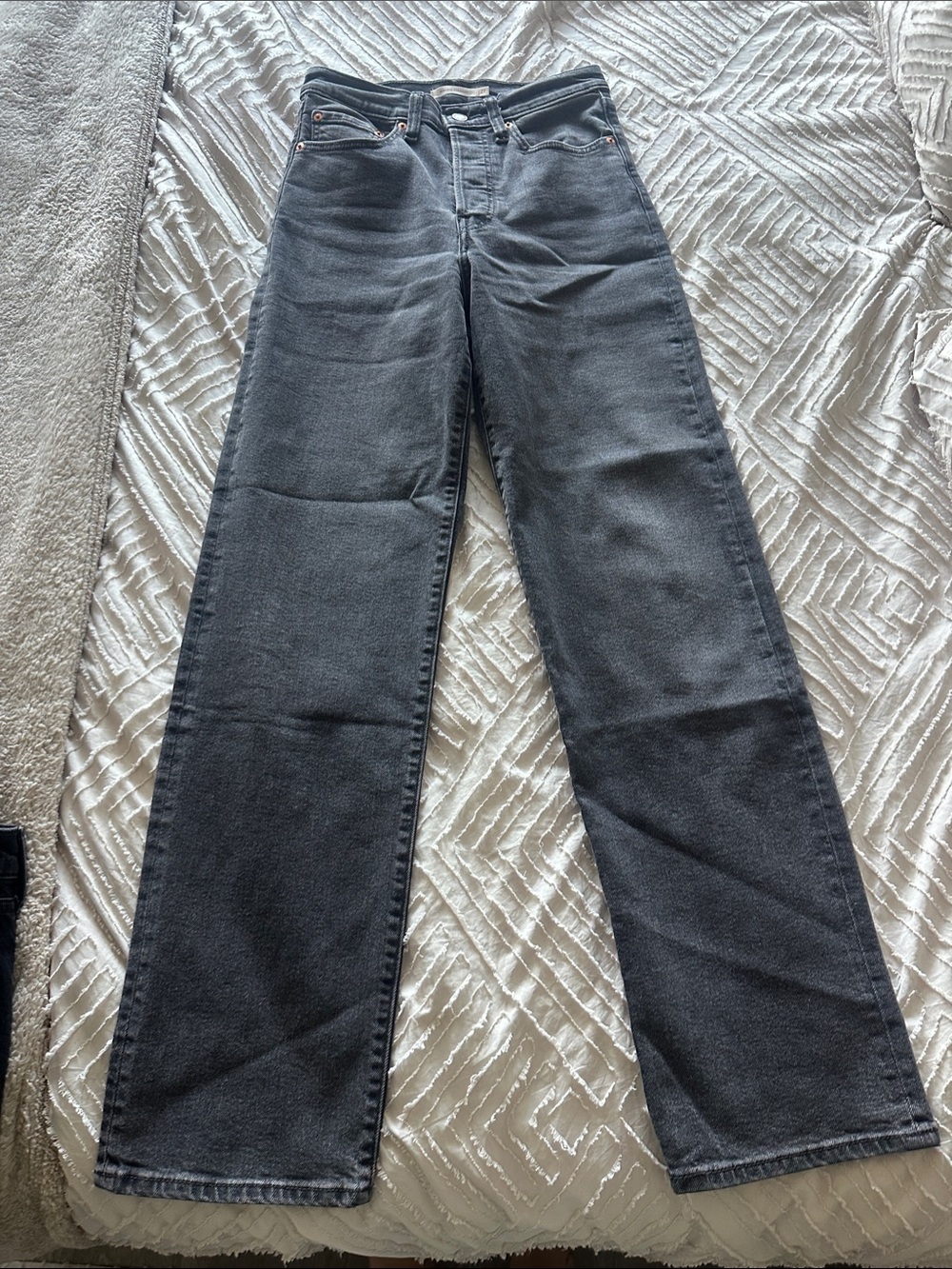 Levi Strauss Straight-Leg Jeans in Washed Black